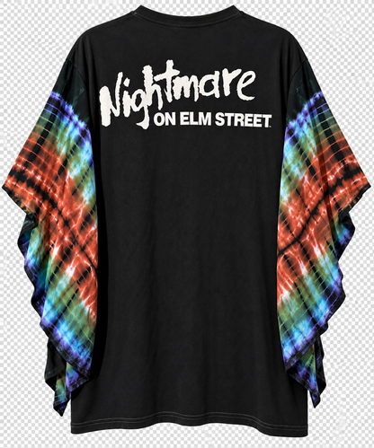 Nightmare on Elm Street Reworked Tie-Dye Draped Sleeve Tee – Medium