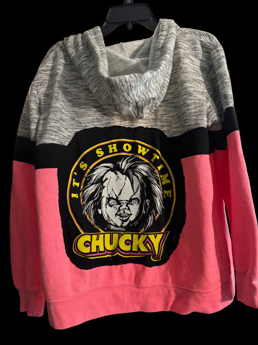 One-of-a-Kind Upcycled Chucky Hoodie – Large