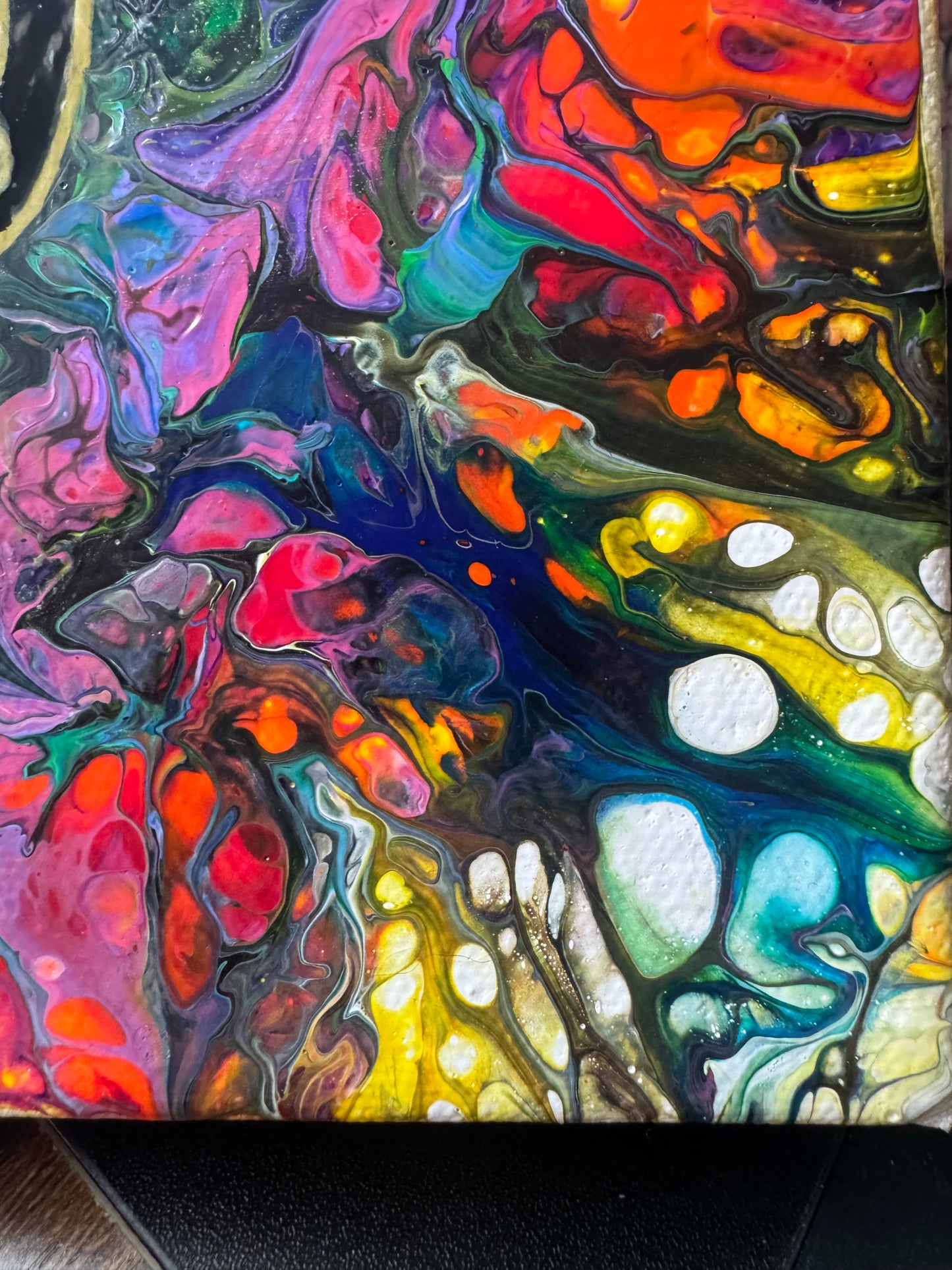 Smells Like Color | Original 8” × 8” Acrylic Pour Painting