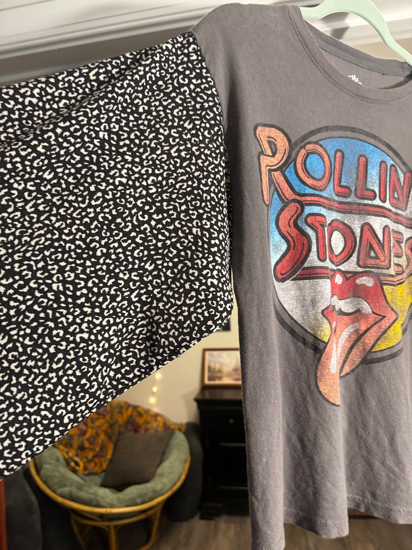 Rolling Stones Upcycled Top | Handmade One-of-a-Kind Band Tee