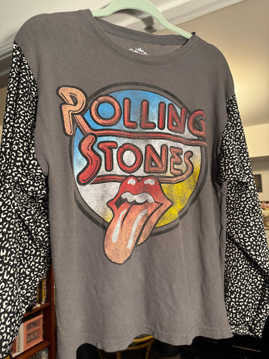 Rolling Stones Upcycled Top | Handmade One-of-a-Kind Band Tee