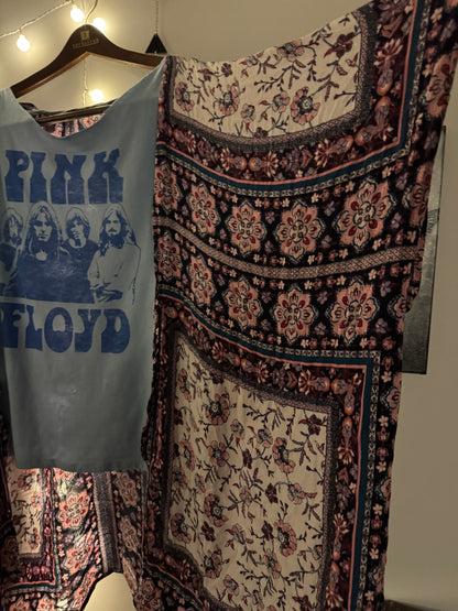 Pink Floyd Upcycled Boho Kimono | One-of-a-Kind Festival Cardigan