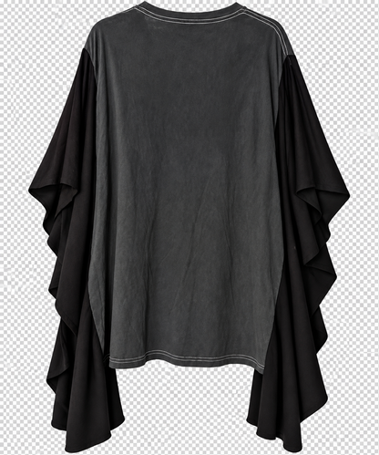 Ghostface Horror Club Upcycled Draped Sleeve Tee – Size M