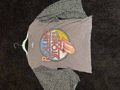 Rolling Stones Upcycled Top | Handmade One-of-a-Kind Band Tee