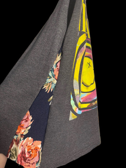Upcycled Nirvana Side Panel Tank | Handmade Floral Band Top | Women’s S/M