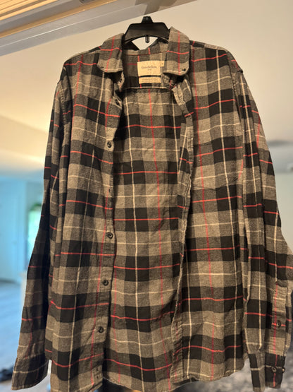 Upcycled Horror Graphic Plaid Flannel – One of a Kind