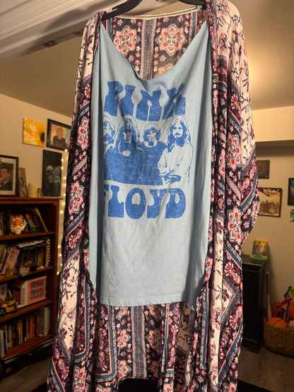 Pink Floyd Upcycled Boho Kimono | One-of-a-Kind Festival Cardigan