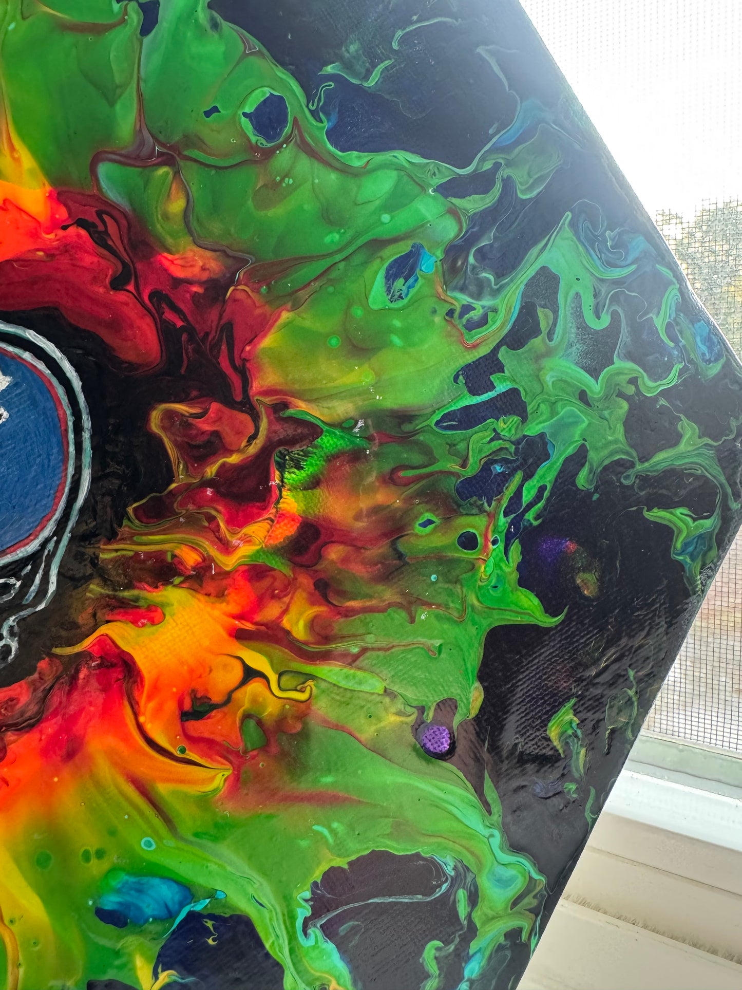 Original Grateful Dead Inspired Hexagon Acrylic Pour