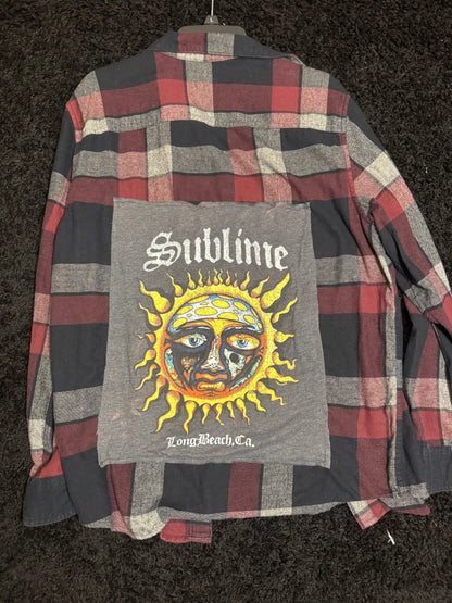 Sublime Upcycled Flannel | One-of-a-Kind Band Overshirt | XL