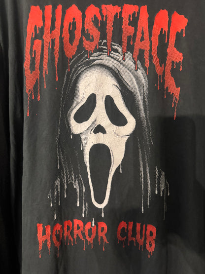 Ghostface Horror Club Upcycled Draped Sleeve Tee – Size M