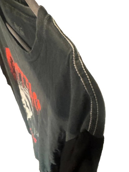Ghostface Horror Club Upcycled Draped Sleeve Tee – Size M