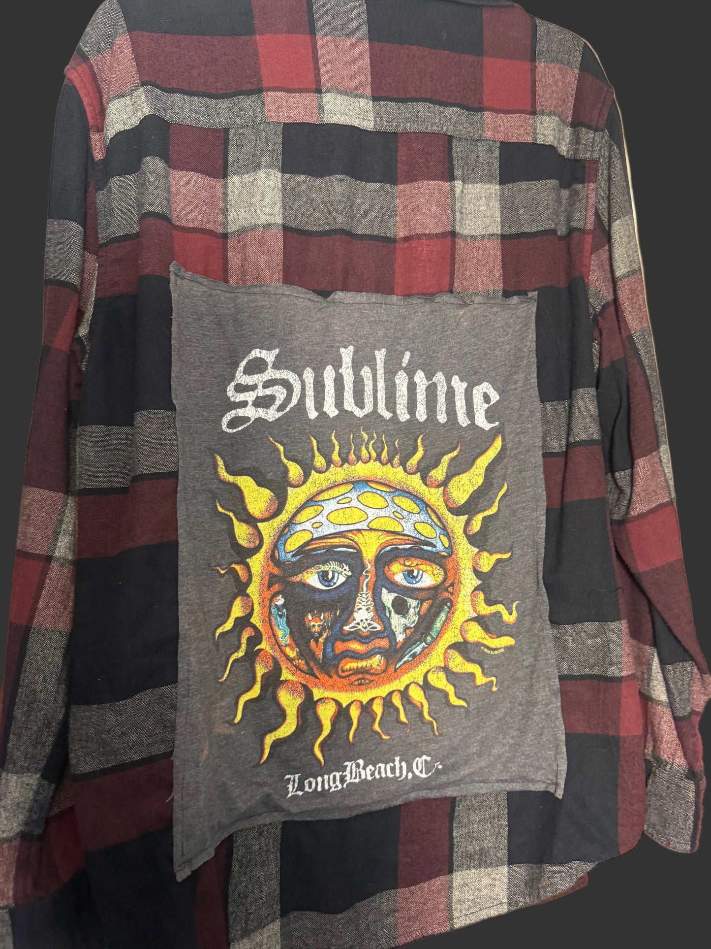 Sublime Upcycled Flannel | One-of-a-Kind Band Overshirt | XL