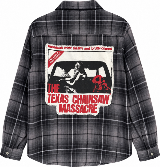 Texas Chainsaw Massacre Upcycled Plaid Flannel – One-of-a-Kind – L