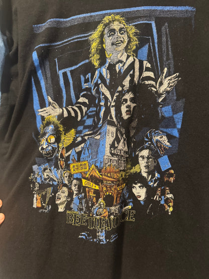 Upcycled Beetlejuice Tie-Dye Draped Sleeve Top – Size L